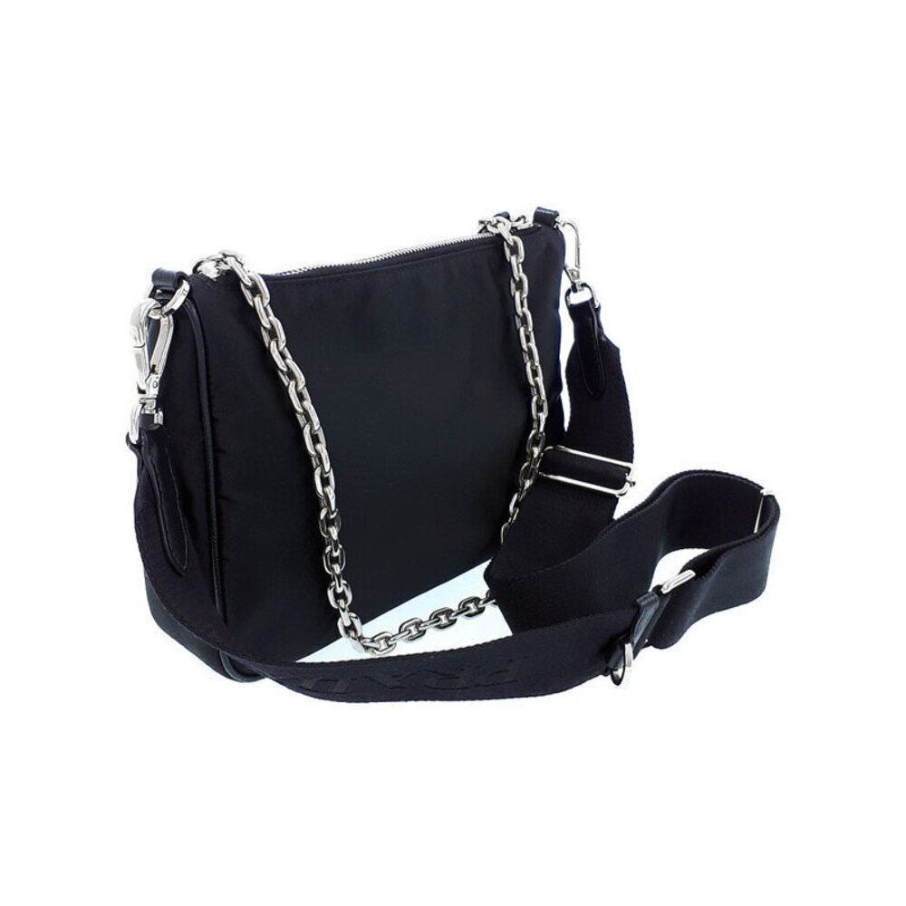 Prada messenger leather saffiano Black Tessuto bag Crossbody - Picture 1 of 9